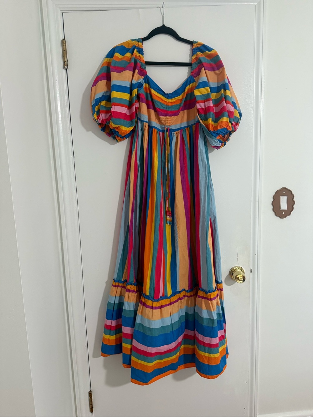 Farm Rio Colorful Puff-Sleeve Maxi Dress